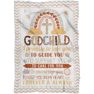 Baptism Blankets 40x30in, Baptism Gift for Boys or Girls, Godchild Baptisms Fleece Blanket, New Parents Gifts, Blanket Décor for Nursery