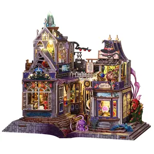 3D Wooden Puzzle, DIY Architectural Bookend, Mini Dollhouse & Book Nook Kit.Relieves stress, great for craft & model lovers, stylish desktop decor, ideal holiday gift for adults and teens.