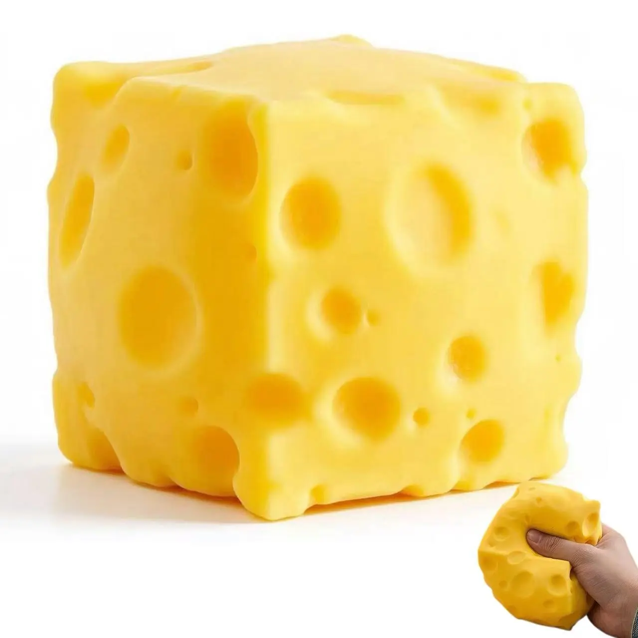 Cheese Squishy Squishies, Soft Novelty Rebounding Sensory Stress Reliever, Food-Theme Squeeze Toy for Kids & Adults, Party Bag Gift Home Supply