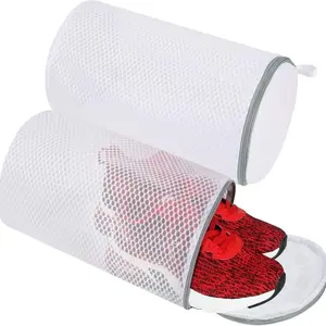 Anti-Wrinkle Anti-Deformation Shoe Bag for Washing Machine, Shoes Washing Bag, Large Honeycomb Mesh Laundry Bag with Zipper, Suitable for Sports Shoes, Running Shoes, Socks, Bras, Toys