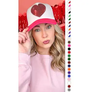 Sequin Heart Trucker Hat