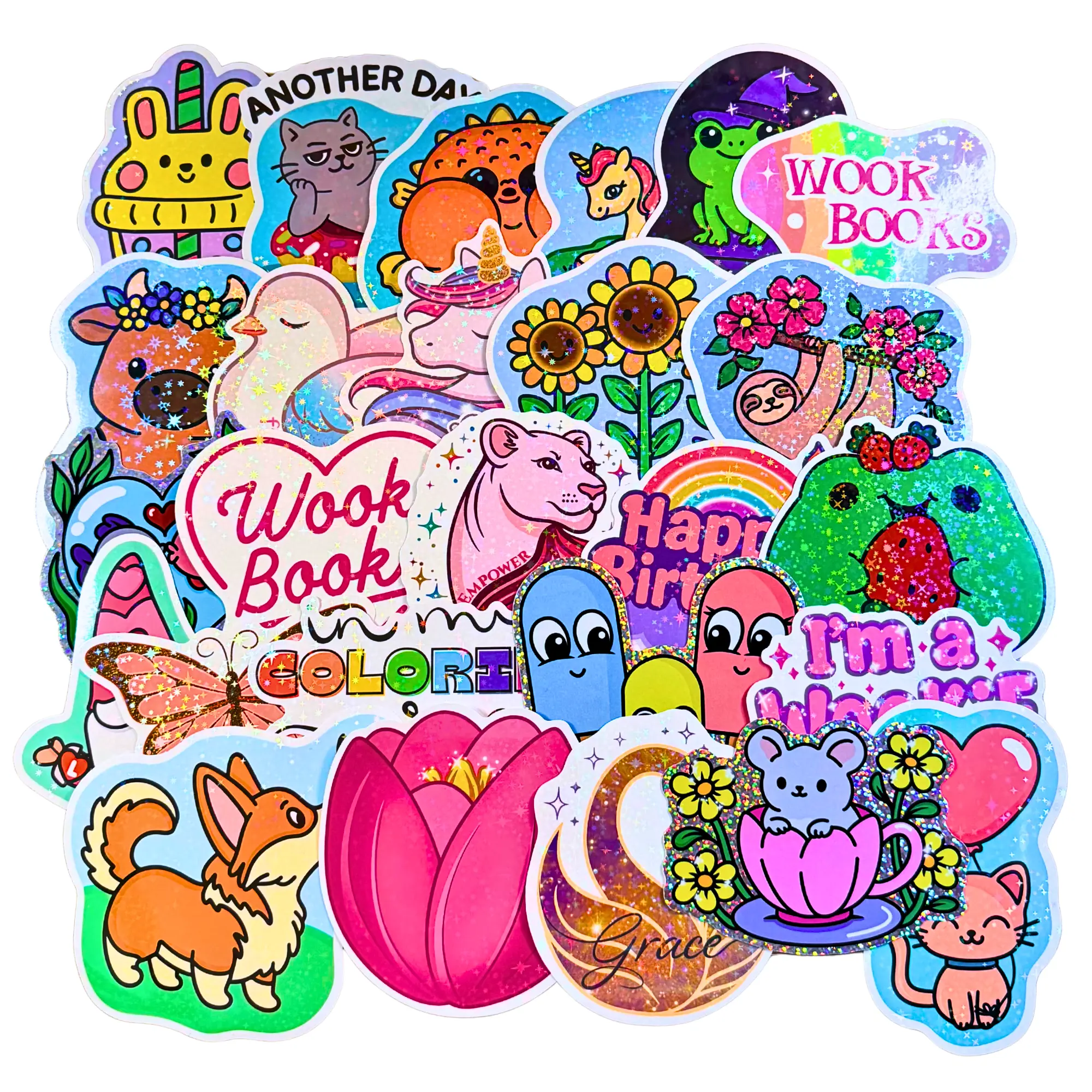 Jumbo Holographic Waterproof Vinyl Sticker | Original Hand-Drawn Design