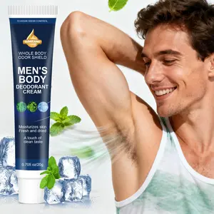 Men's 72-Hour Full-Body Deodorant Cream, Natural Body Deodorant, Sweat Control Deo, Odor Protection, Contains Mint, Chamomile & Hyaluronic Acid, Moisturizes Skin, Keeps Fresh and Dry