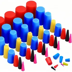 40-Pack Silicone Rubber Tapered Plugs,8 Sizes (1/16" to 5/8"), Rubber Stoppers Plugs High Temp 600°F, for Powder Coating, Spray Painting, Hole Plug, Automotive & Industrial Sealing Protection