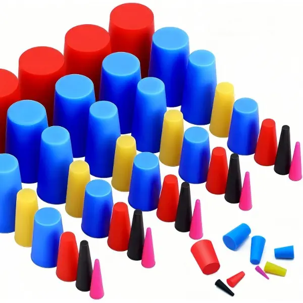 40-Pack Silicone Tapered Plugs (8 Sizes: 1/16"-5/8"), High-Temp 600°F Hole Plugs for Diving, Automotive Sealing Protection, All Seasons Sports & Outdoor Use, Hole Plug
