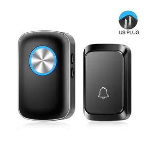 Smart Wireless Doorbell, Rechargeable Plug and Play Doorbell with 5 Levels Adjustable Volume, Home Welcome Doorbell for Classroom Office Garden Living Room