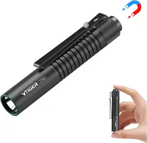 VTIR T1A Mini Pocket EDC High-Power Standard Torch, 1300 Lumen Compact AA Rechargeable LED Flashlight with Clip, Tail Switch, Magnet for Camping, Outdoor Emergencies, High-Power Standard Torches