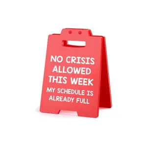 Funny Office Desk Sign – Boss & Employee Appreciation Gifts, Cubicle Decor, Administrative & Teacher Gifts, Red Desk Plaque for Manager, Supervisor, Assistant Principal