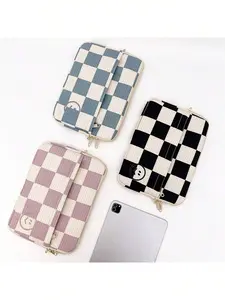 2-in-1 Plaid iPad Sleeve & Bag - 13/14 Inch Laptop Case, 10/11 Inch Tablet Sleeve, Shoulder/Crossbody, Perfect for Commute & Campus