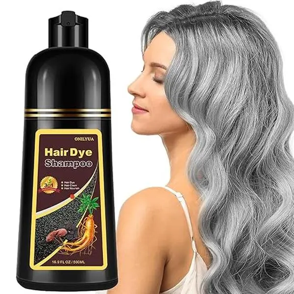 16.91oz Hair Dye Shampoo with Natural Plant Pigments, Harmless to The Scalp, Quickly Covers Gray Hair. Premium Coloring Shampoo for All Hair Types，Available In Twelve colors, A Great Gift for Father's Day Haircare Cleanser