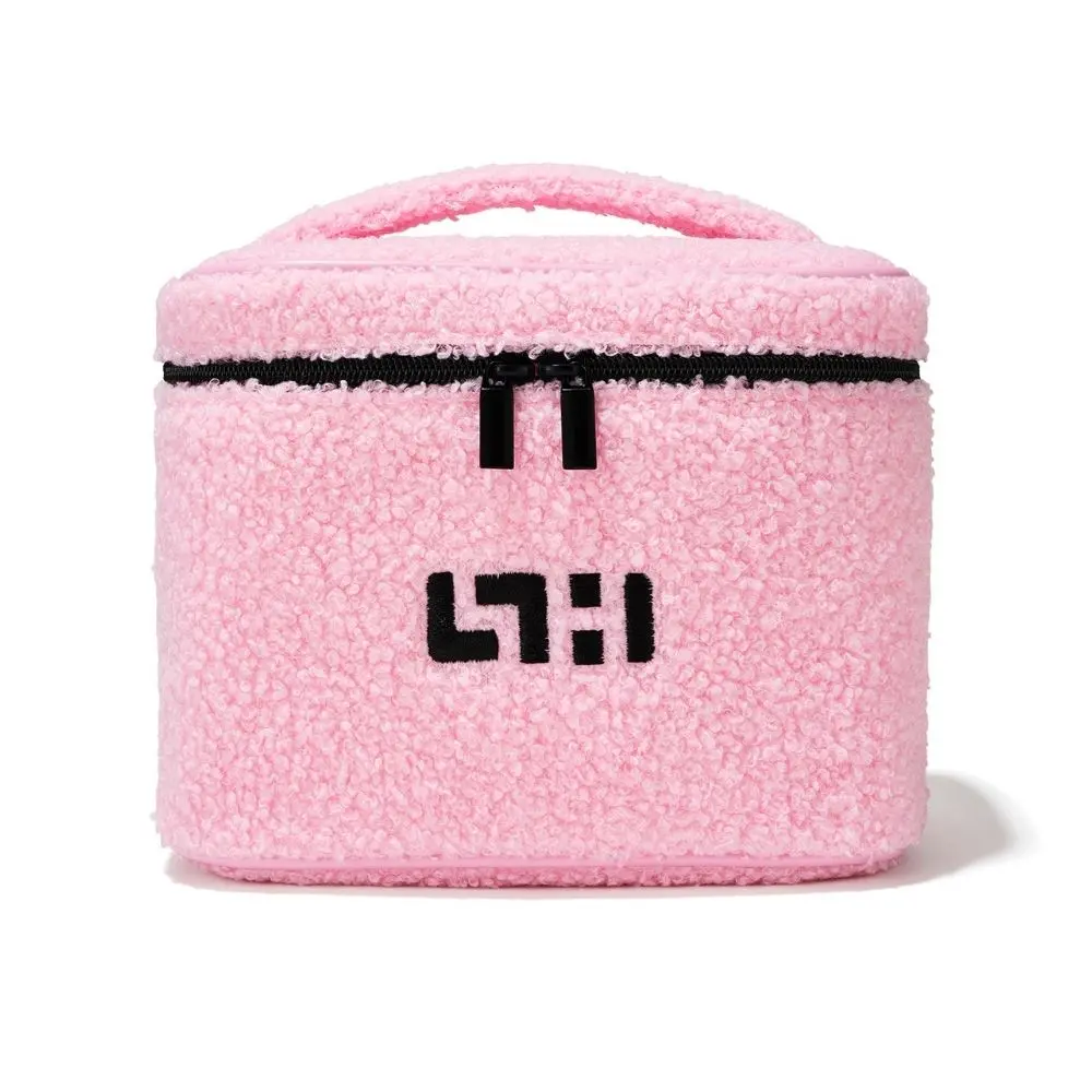 SIMIHAZE THE EVERYTHING CASE - Pink Terrycloth Makeup Bag with Waterproof Lining and Interior Pocket