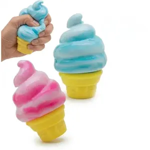 Ice Cream Squeeze Squishy, Ice Cream Cone Squishy, Ultra Soft Slow Rising Sensory Fidget Toy, Kawaii Dessert Squishy for Anxiety Relief, Party Favors Summer Sensory Stress Relief, Stress Relief Fidgets