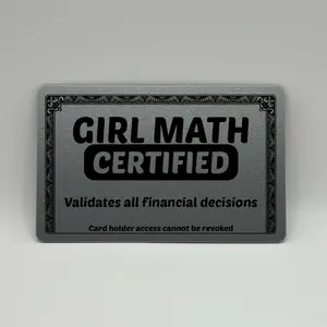 Girl Math Certified Card - Funny Excuse Cards for your wallet