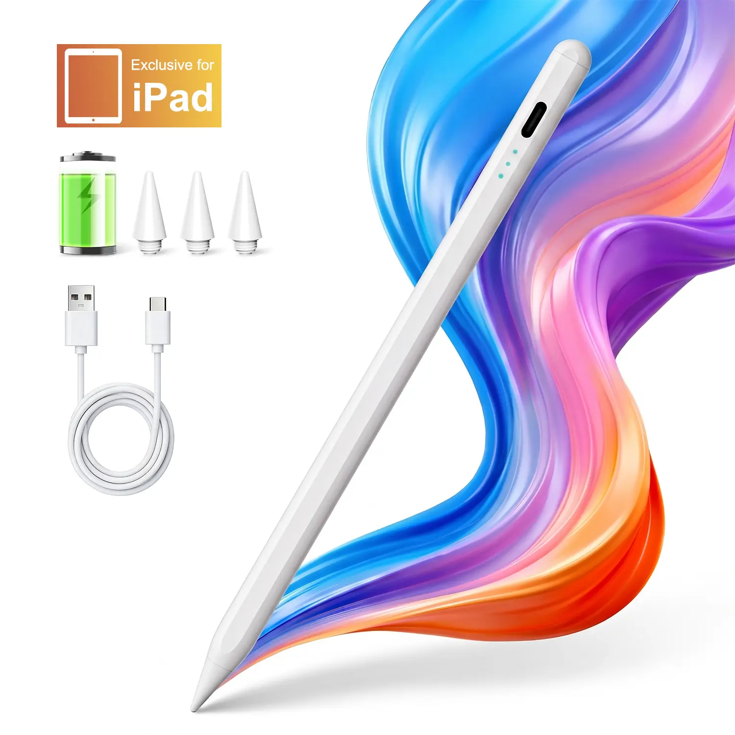 Pencil for Apple iPad A16 11 and 10 Generation, Fast Charging Stylus for 2026-2018, for iPad 11-6 Generation, Air 11-Inch/13-Inch M3/M2/5th-3 Generation, pro 13 "/11"/M4/12.9 ",Mini A17 Pro/6/5Th Palm Rejection Tilt Sensitivity pen