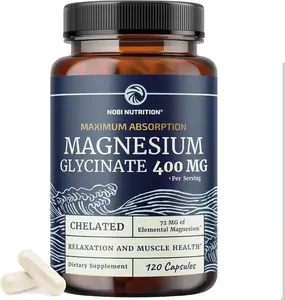 Magnesium Glycinate 400mg | High Absorption Formula for Sleep, Calm, Muscle Relaxation, Heart, Bone & Nerve Support for Women & Men | Chelated Magnesium Glycinate Supplement | 120 Ct (2 Month Supply)
