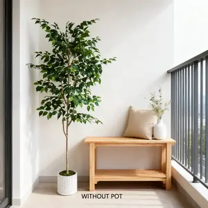 Large Artificial Ficus Tree 180-210cm, Modern Home Garden Decor, House Plants Decor, Indoor Outdoor Use, Outdoor Fake Plants, Christmas Thanksgiving Spring Greenery Decoration