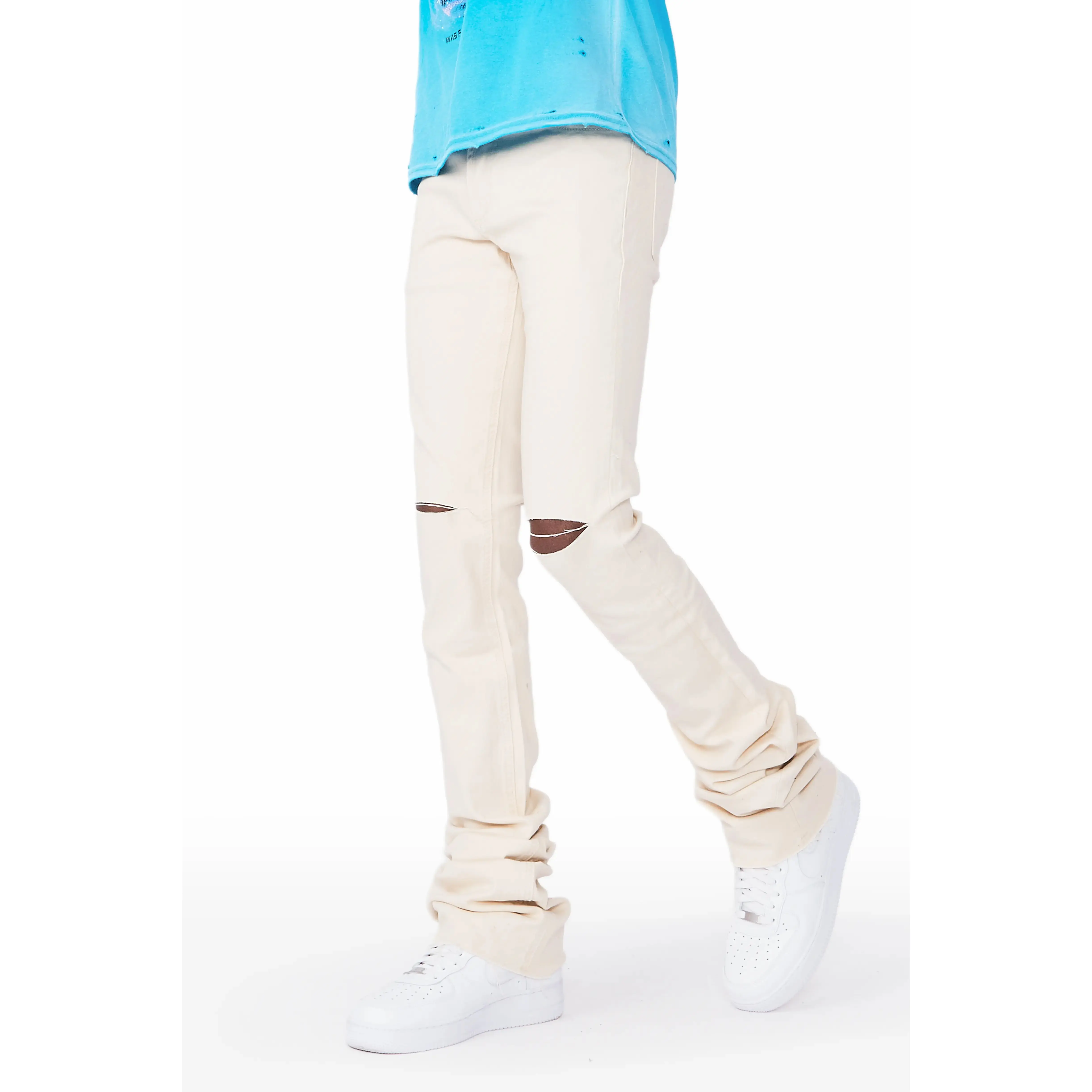 Josiah Beige Super Stacked Flare Jean