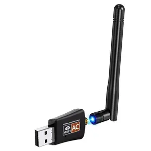 AC600 Mbps Dual Band Internet USB WiFi Adapter for desktop PC 2.4/5GHz, Desktop-Laptop wifi adapter Wireless Receiver Network Dongle with Antenna, Compatible with Windows 11.10/8/7/XP/VISTA, MAC, LINUX