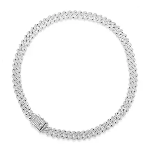 Synthetic Moissanite Cuban Chain Bracelet, Miami Multi-Functional Ice Out Men's Rap Style, Smart Watch Replacement Strap, Detachable Band