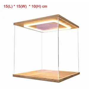 Clear Acrylic Acrylic Display Case High Transparent Dust-proof Display Box Ring LED Lights Modern Style Storage Box