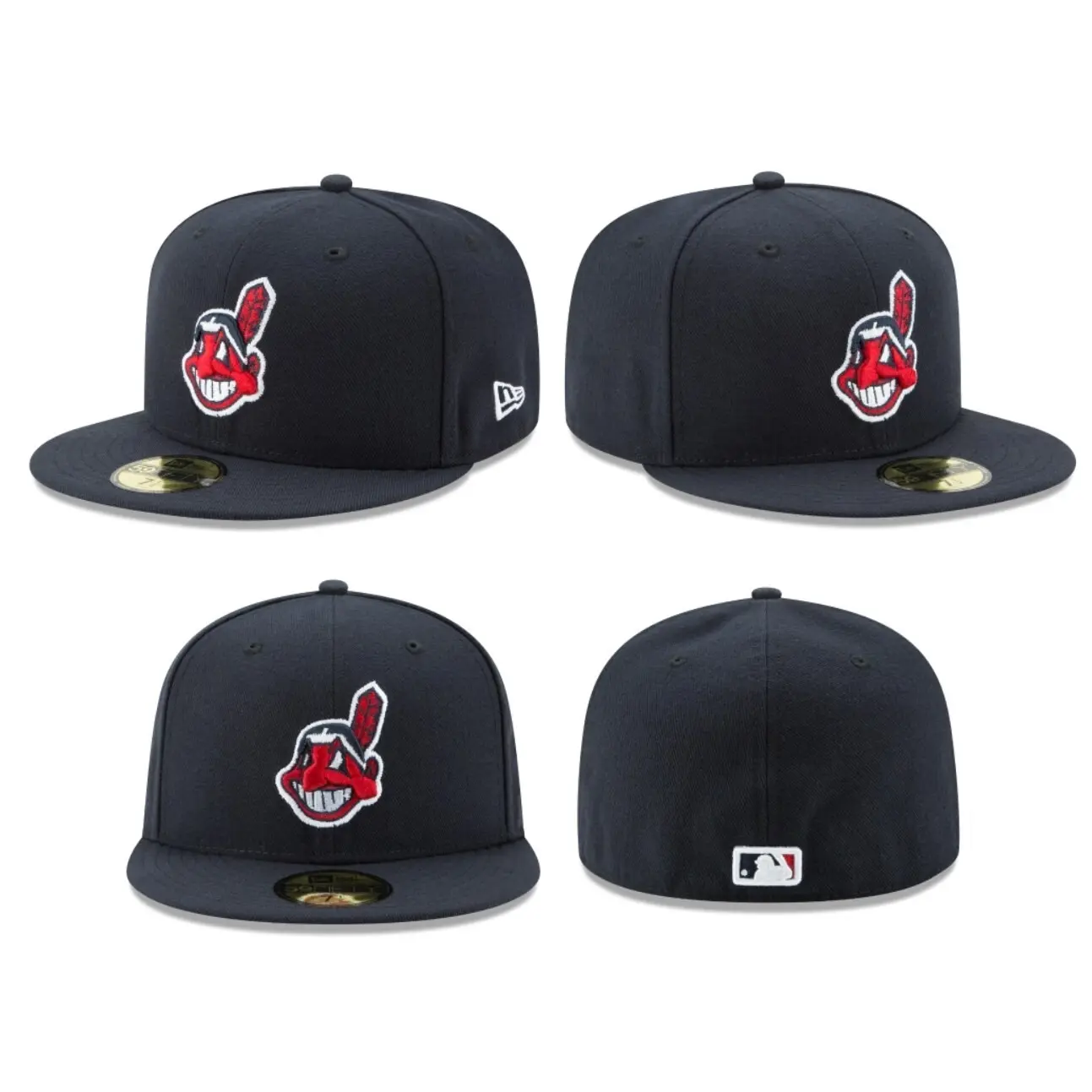 (HOT 2026) Men's Cleveland Indians New Era Navy/Red Home Collection On-Field Low Profile 59FIFTY Fitted Hat