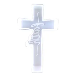 Faith Crucifix Molds Silicone Epoxy Resin for Jewelry Making Necklace Mould