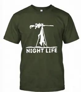 Tactical Night Life T-Shirt , Featuring Bold Rifle Silhouette Graphic Design , Perfect for Hunters & Outdoor Enthusiasts , Unisex Shirt , Gift for Men