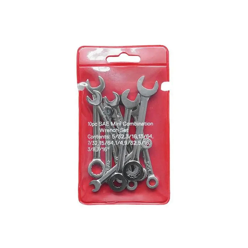 10-Piece Mini Wrench Set Manual Dual-Purpose Wrench Tool English Wrench Set Home Maintenance Tools