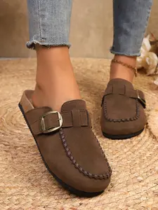 Women's Casual Classic Suede Moccasin Slippers, Slip-On Comfortable Lightweight Flats, Perfect for Daily Commute & Weekend Wear