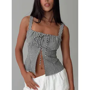 Modern Girl Top Black Gingham