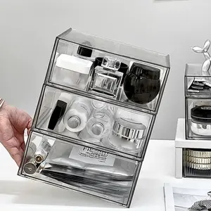 1pc Cosmetic Storage Box, Desktop Organizer Drawer, Acrylic Lipstick Holder, Desk Shelf, School Supplies, Skincare Storage