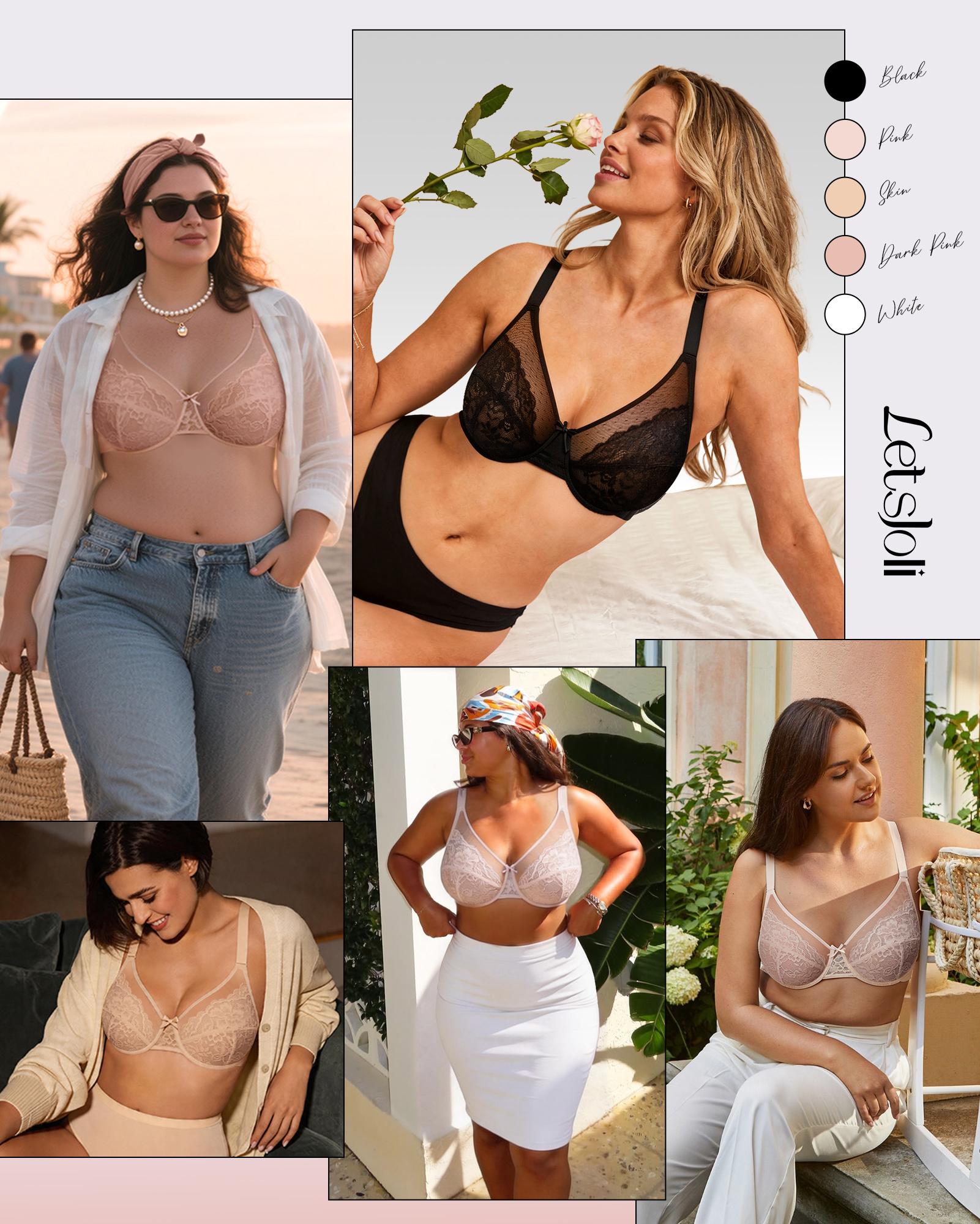 LetsJoli Enchante Floral Lace Plus Size Underwire Unlined Unpadded Minimizer Full Coverage Bra Women's Wear Comfortable Breathable Mesh Cup Plus Size Postpartum Support Bra Thin Breathable Bra,clothes for back to school,first day of school outfits LetsJoli Enchante Floral Lace Plus Size Underwire Unlined Unpadded Minimizer Full Coverage Bra Women's Wear Comfortable Breathable Mesh Cup Plus Size Postpartum Support Bra Thin Breathable Bra,clothes for back to school,first day of school outfits