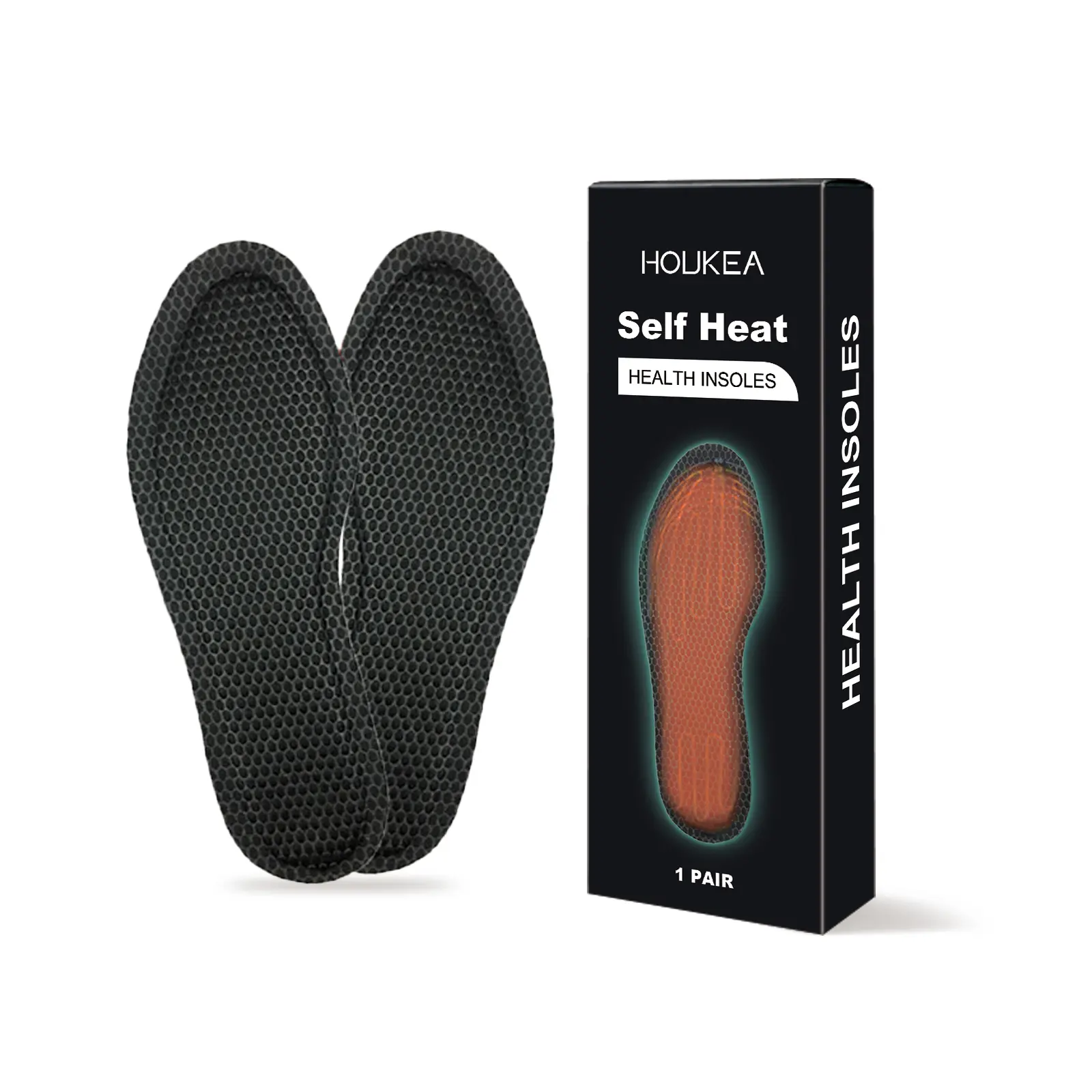 HOUKEA Outdoor Sports Insoles, Comfort Support, Anti-slip, Lightweight, Durable Wear-resistant Shoe Inserts for Cycling & Skiing, Invisible Sole Protector with Acupressure Design arch pain heels silicone pads