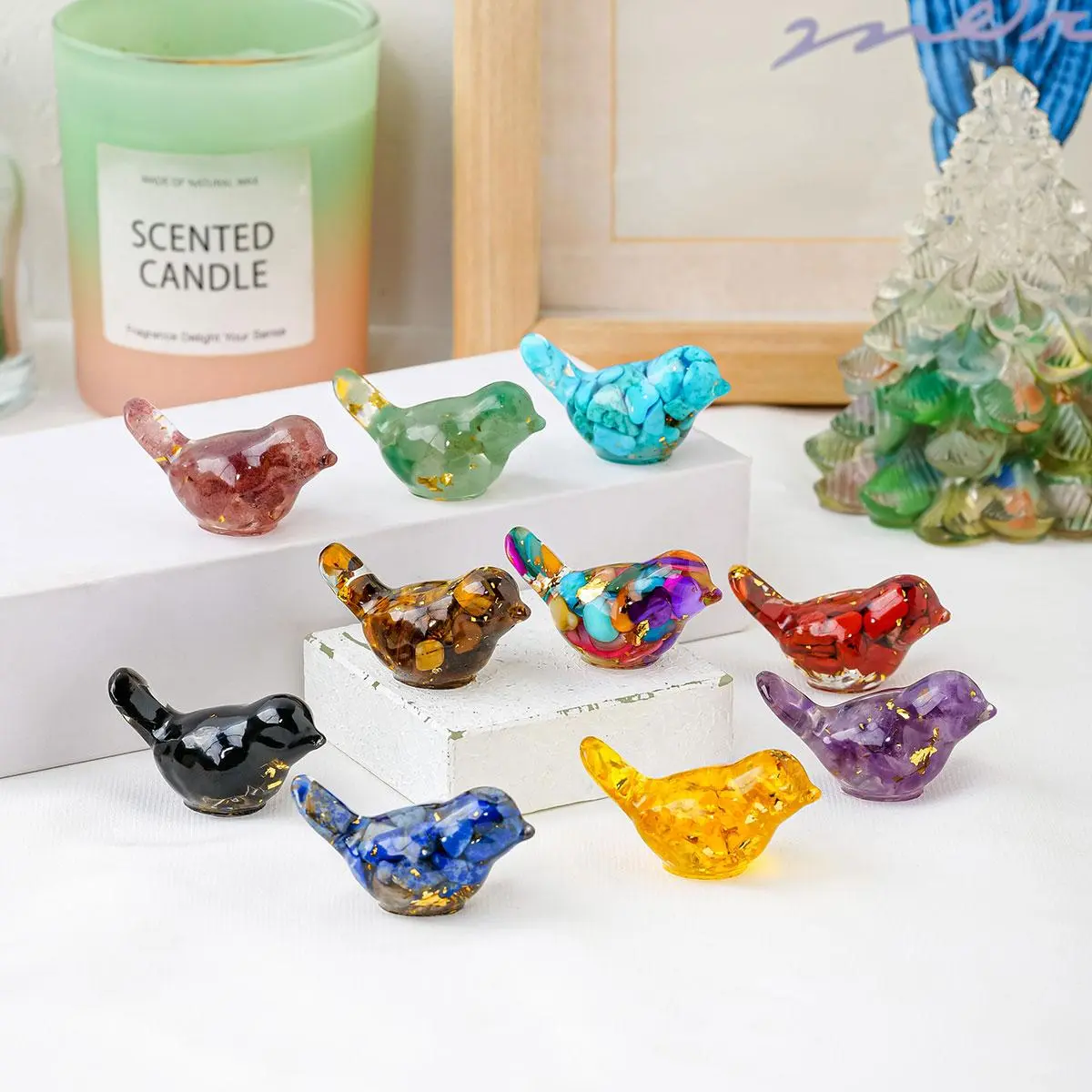Natural Amethyst Crystal Bird Statue, 1 Count Reiki Stone Figurine, Crystal Carvings Fengshui Figurine for Pet Memorial Ornament, Home Garden Decoration, Real Shiny Stone, Crystal Bunnies