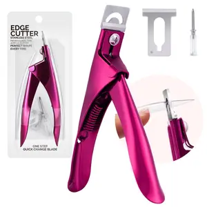 Acrylic Nail Clippers – Professional Stainless Steel Nail Tip Cutter for Acrylic & Fake Nails, Adjustable Manicure Trimmer Tool for Salon & Home