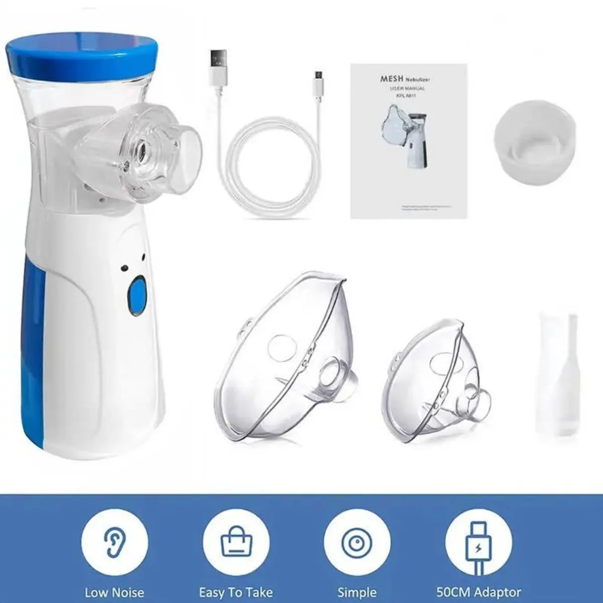 Portable Smart USB Powered Humidifier - Auto-Cleaning, 2 Modes, Rechargeable Handheld, Kid-Friendly, Travel Humidifier for Hotel Room, Respiratory Care at Home/Travel