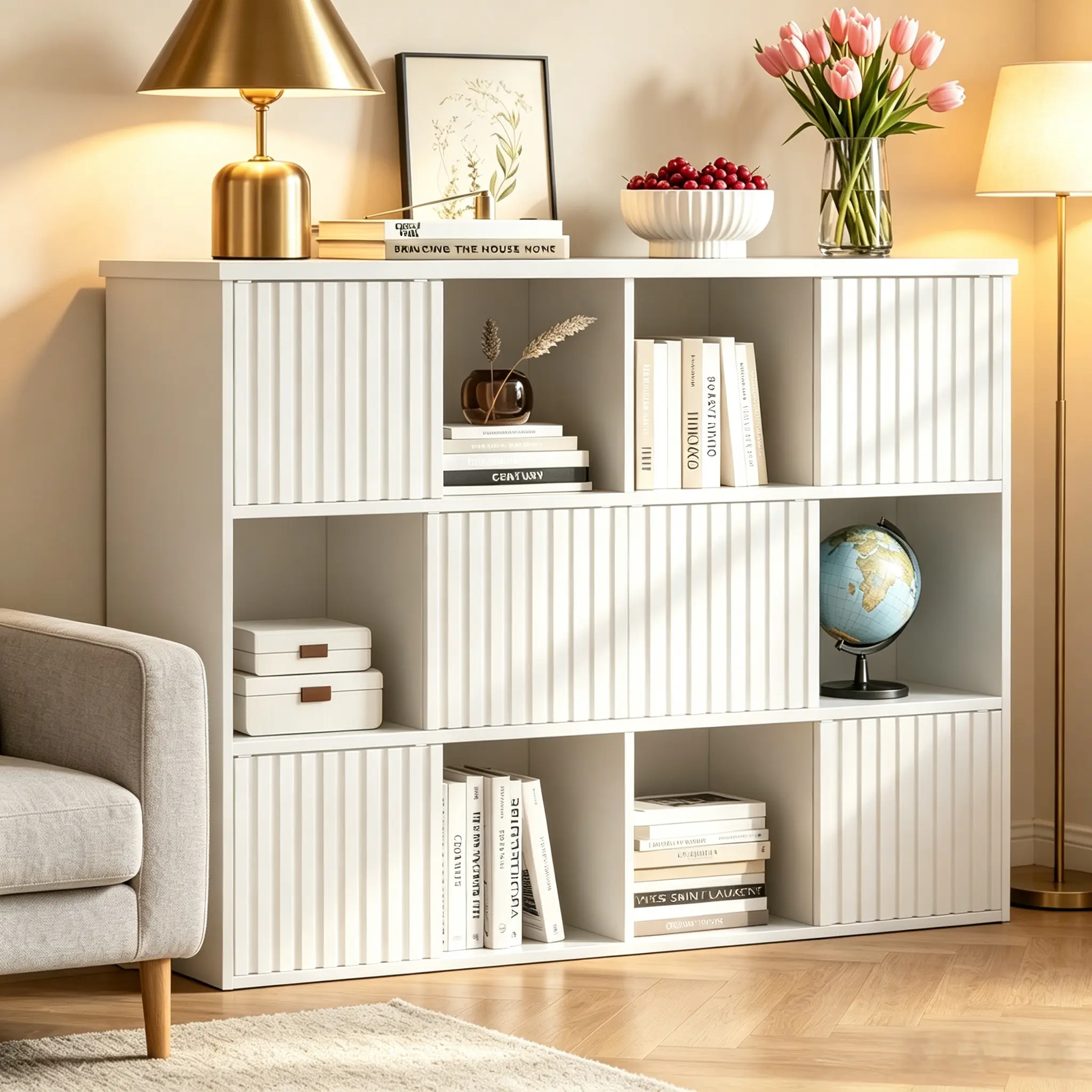 Wood Open Cube Bookshelf - Modern Multifunctional Office Shelving Unit, Home Storage Solutions Organizer to Organize in Style for Home & Office, Wood Bookshelf, Multi-Use Shelving & Storage