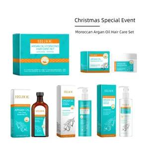 Moroccan Argan Oil Hair Care set, 1 set shampoo & Conditioner & hair mask & hairoil,Haircare Fluffy,Moisturize natural ingredient Cleanser Moisturizer Mild Repair