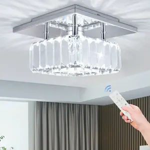 7.8" K9 Crystal LED Ceiling Chandelier Round Square Multi-Shape Dimmable Remote Control Nordic Design Small Space Home Hotel Bedroom Living Room Entry Decorative Lighting QH-MC012