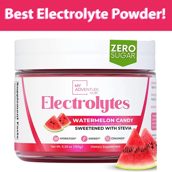 Watermelon Candy Electrolyte Powder - Refreshing Hydration with Stevia - Caffeine-Free Vegan Keto Paleo Friendly - Natural Ingredients - Sugar-Free Electrolytes Drink Mix - 30 Servings - Edible Dietary Supplement