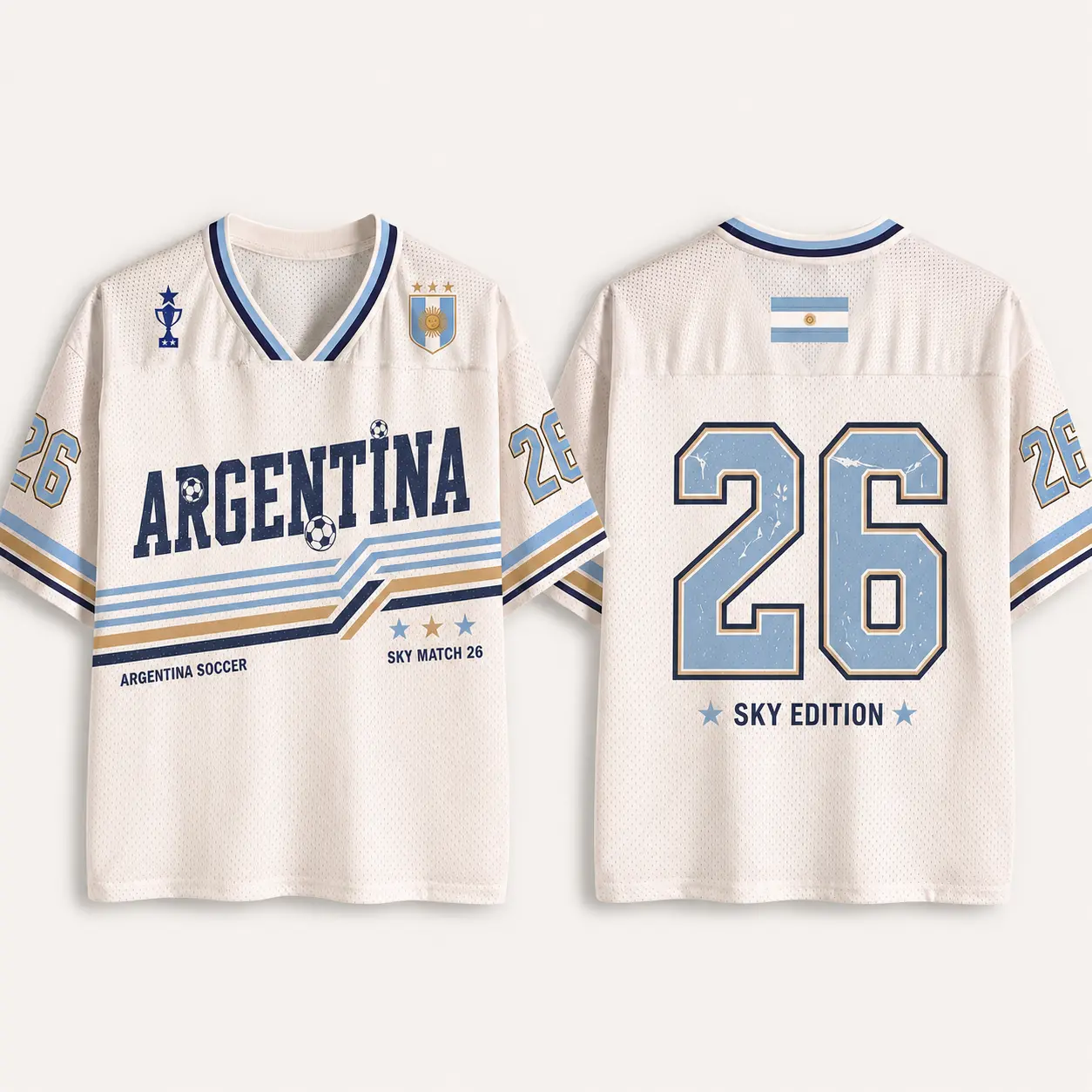 Custom Argentina Soccer Jersey Shirt, Retro Argentina Football Tee, Summer Soccer Event Fan Gift, Personalized Game Day Top