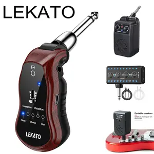 LEKATO Mini Guitar Headphone Amplifier, Guitar Headphone Amp, for Electric Guitar Rechargeable Headphone Amp Bass Guitar Practice with 5 Effects(Clean Chorus Overdrive Distortion and Wah), for Music Lovers Gift