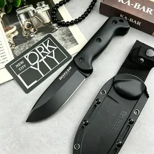High-Hardness BK2 Fixed-Blade Knife with Sheath, 8Cr13Mov Blade, Nylon Fiber Handle—Portable EDC Camping & Outdoor Survival Knife, Hiking, Fishing, Trekking, and Cutting Adventure Tool—Men's Gift