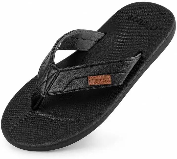 riemot Men's Flip Flops - Quick-Dry Walking Shoes with Arch Support, Non-Slip Lightweight Thong Sandals for Beach, Summer Casual Wear (US9-13) anti-slip sole hack
