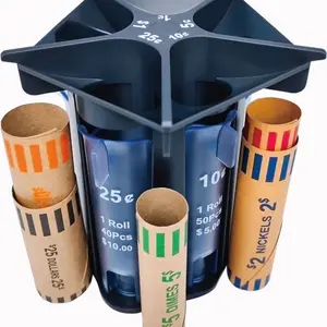 Coin counter coin sorting tube, creative five in one coin sorting machine coin organizer, coin counter coin drum, coin bank bracket coin packaging, super simple