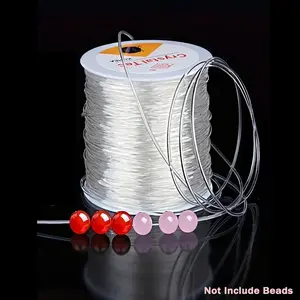 0.5mm/0.8mm Elastic Bracelet String Kit, 328ft (100m) Clear Crystal Stretch Cord for Jewelry Making, Transparent Beading Thread Set for DIY Crafting, Beading Accessories