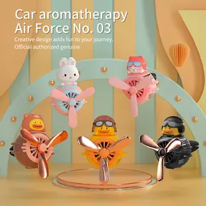 Car magnetic and cute cartoon character exhaling stick incense car air freshener ornament car goodies lotus pattern car coaster