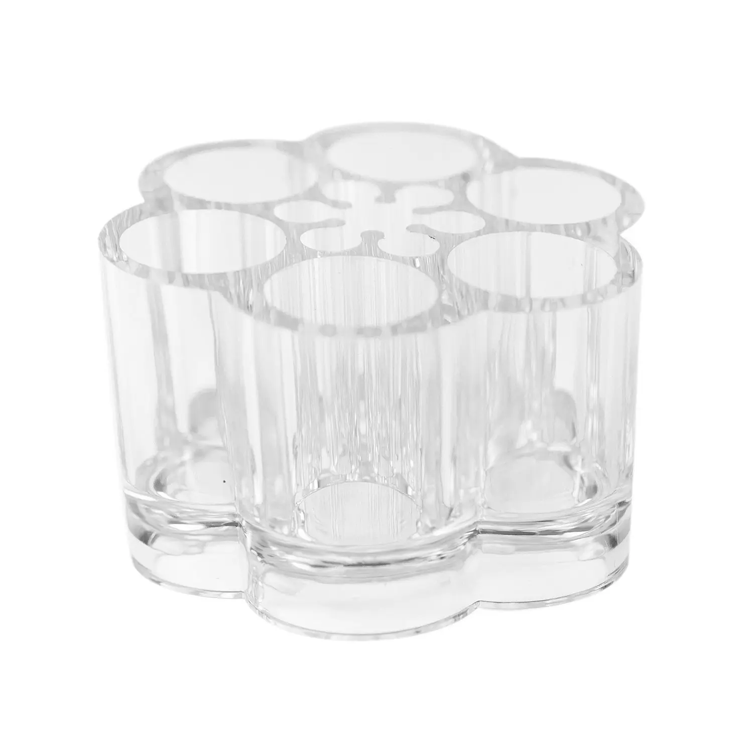 Super Z Outlet Clear Acrylic Makeup Organizer – 12-Slot Flower Stand for Lip Gloss, Brushes & More