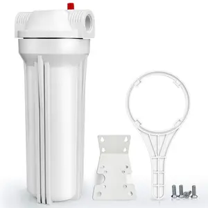 SimPure Whole House Water Filter Housing 10 Inch Universal Sediment Filter with 3/4 NPT Inlet and Outlet, Heavy Duty Steel Bracket, 4 Screws, Wrench