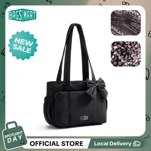 【NEW IN】BAGSMART Cute Puffer Tote Bag, Multiple Floral Print Exterior & Interior Styles, 14L/20L Lightweight Multifunctional Portable Bag & Laptop Shoulder Handbag for Work, Travel, School & Mom Use  Mothersdaygift